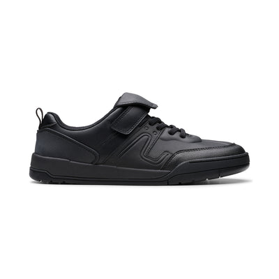 Boys - Laser Track Youth Black Leather